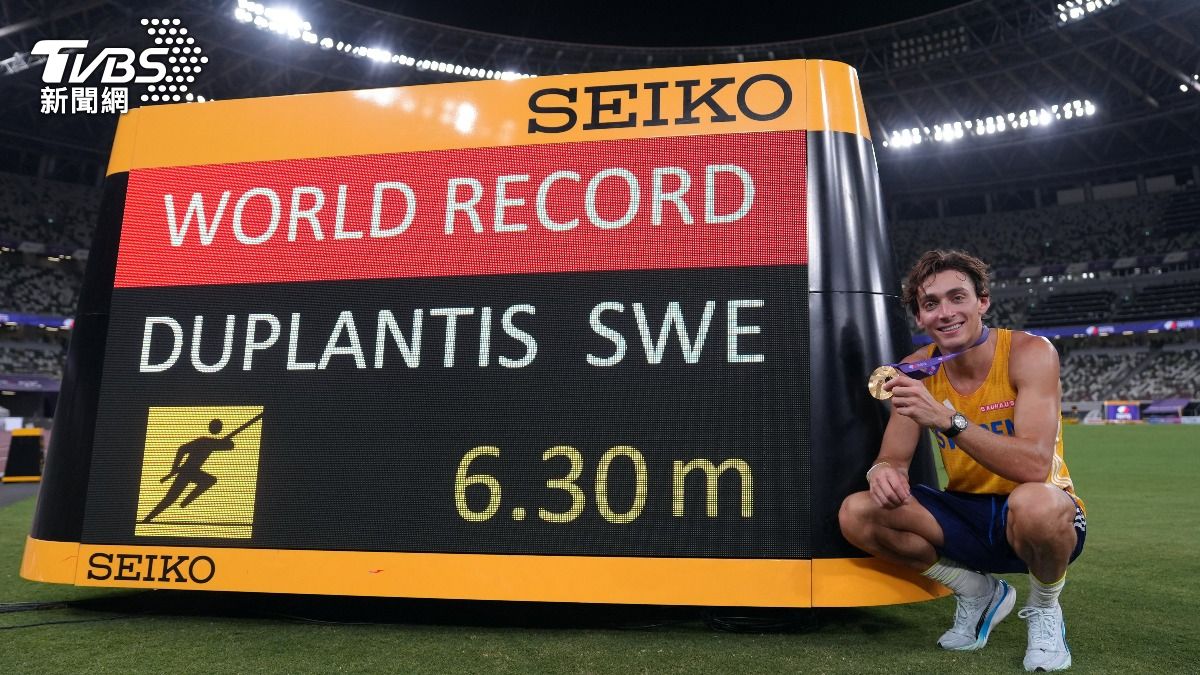瑞典「鳥人」杜普蘭提斯再創世界紀錄。（圖／達志影像路透社）